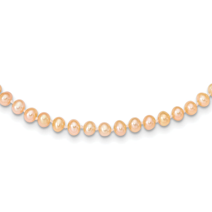 14k Yellow Gold Pink Freshwater Pearl Necklace