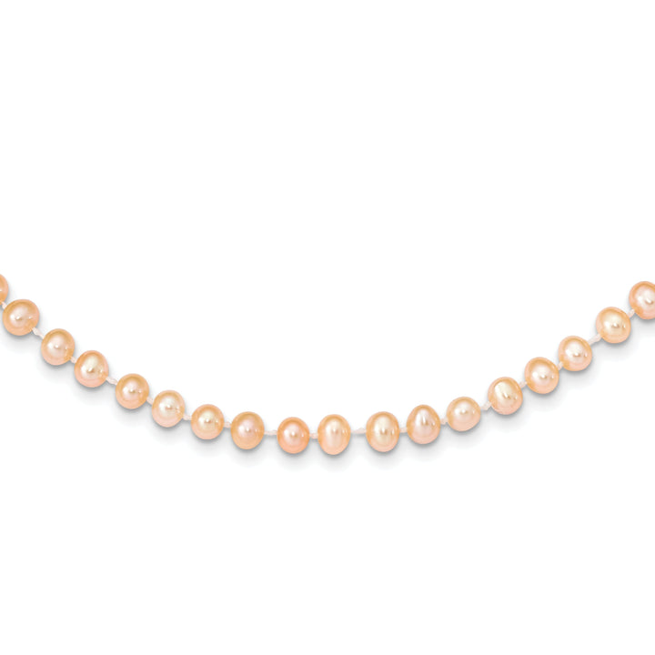 14k Yellow Gold Pink Freshwater Pearl Necklace