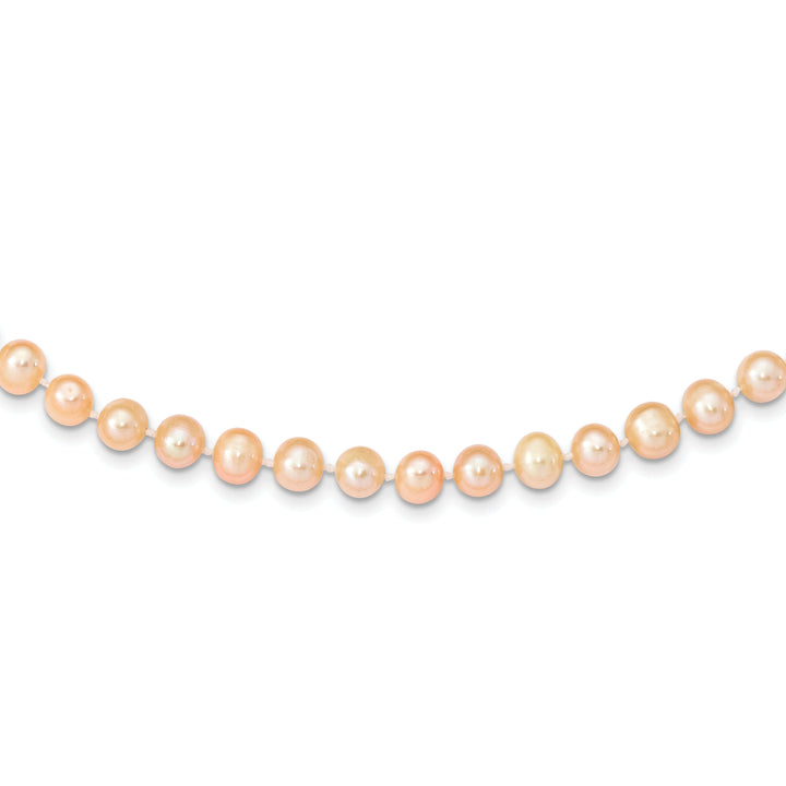 14k Yellow Gold Pink Freshwater Pearl Necklace