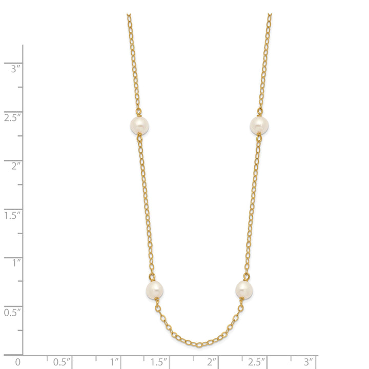 14k White Gold White Cultured Pearl Necklace