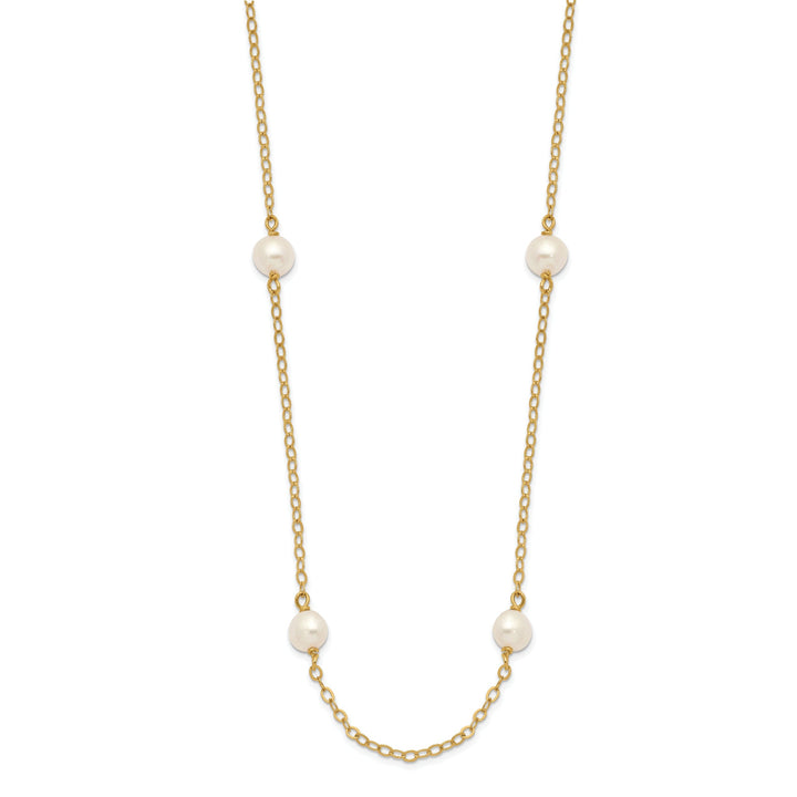 14k White Gold White Cultured Pearl Necklace