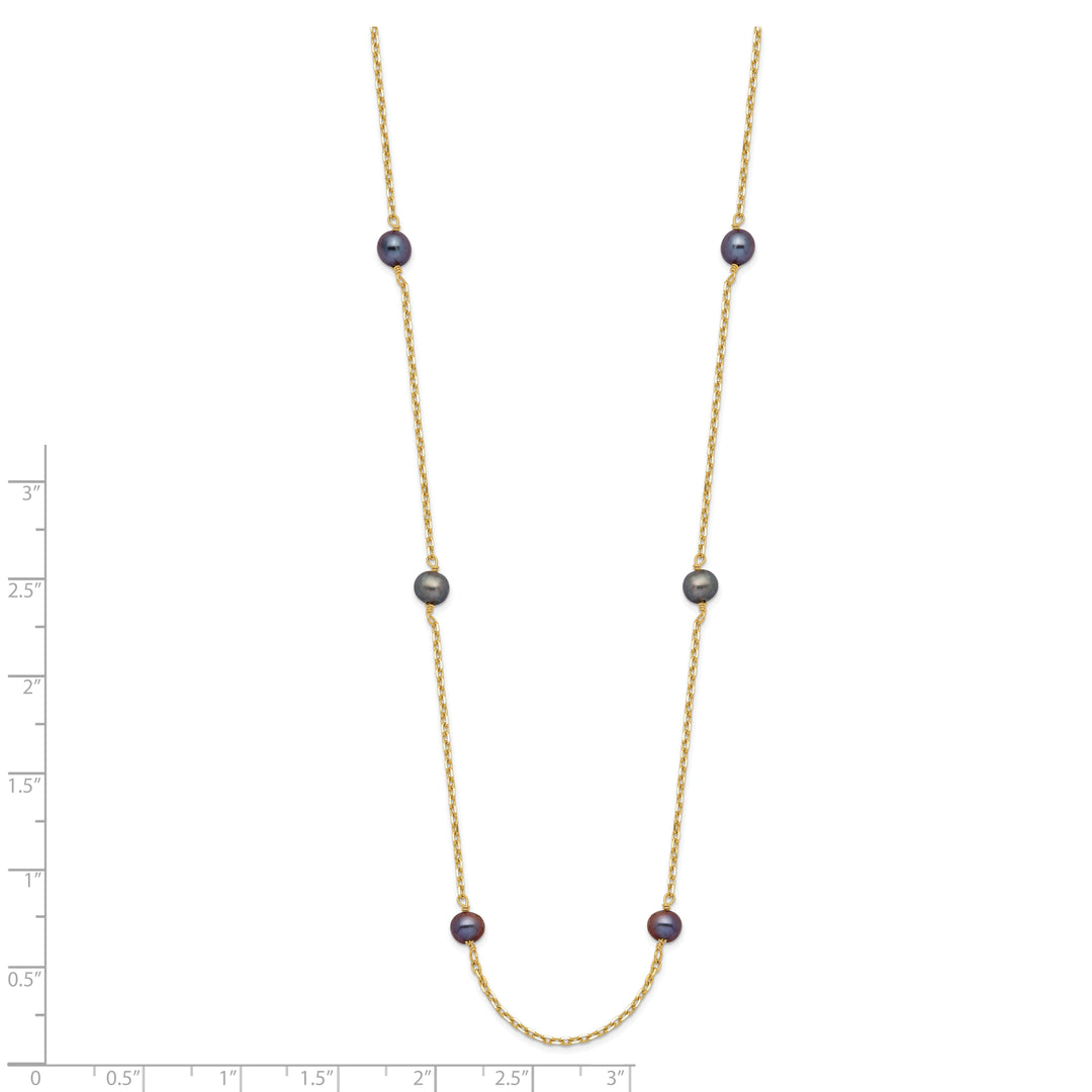 14k Yellow Gold Peacock Cultured Pearl Necklace