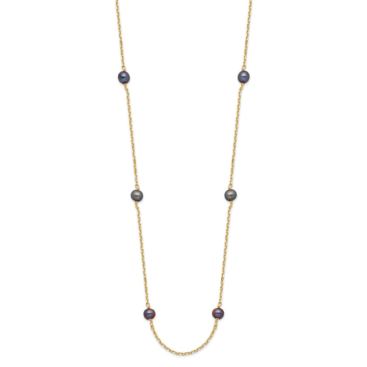 14k Yellow Gold Peacock Cultured Pearl Necklace