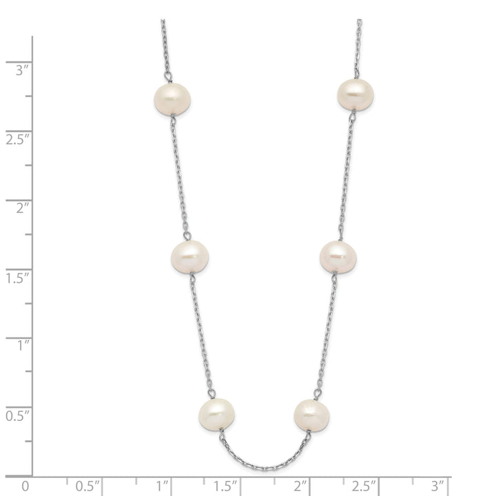 14k White Gold White Cultured Pearl Necklace