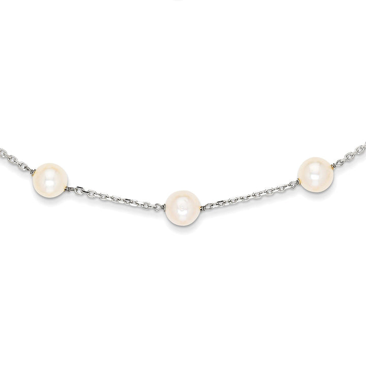 14k White Gold White Cultured Pearl Necklace