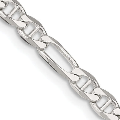 Silver Polished 3.75-mm Figaro Anchor Chain