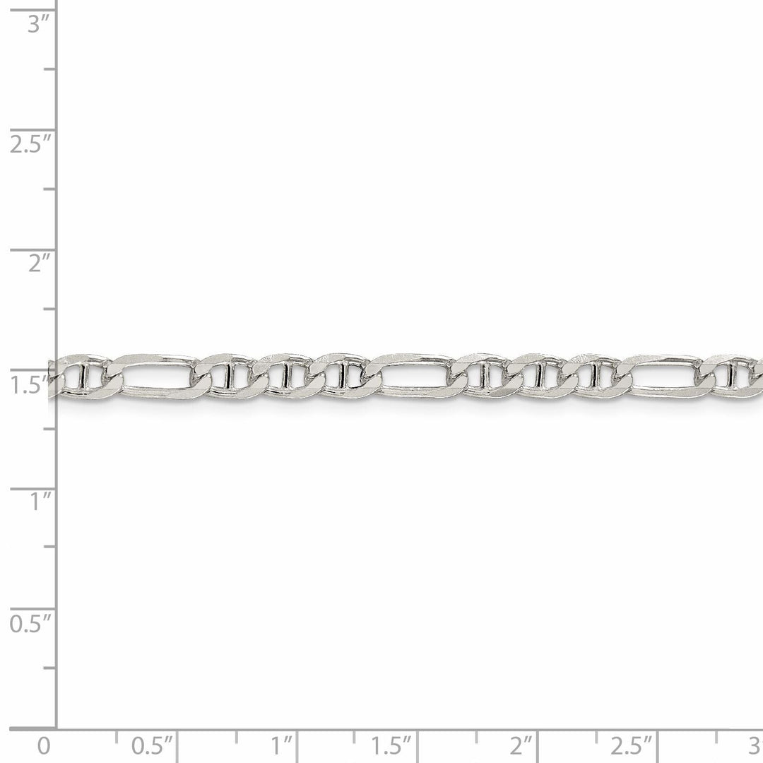 Silver Polished 4.50-mm Figaro Anchor Chain