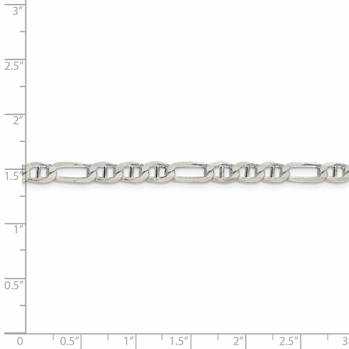 Silver Polished 4.50-mm Figaro Anchor Chain