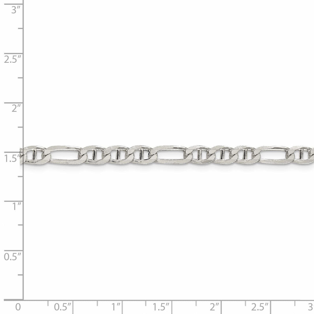 Silver Polished 4.50-mm Figaro Anchor Chain