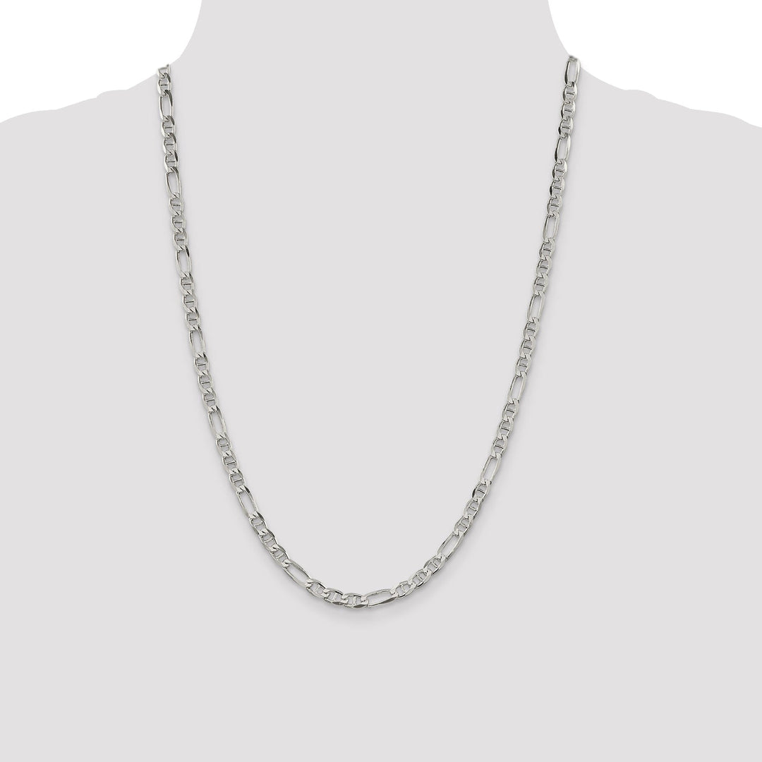 Silver Polished 4.50-mm Figaro Anchor Chain