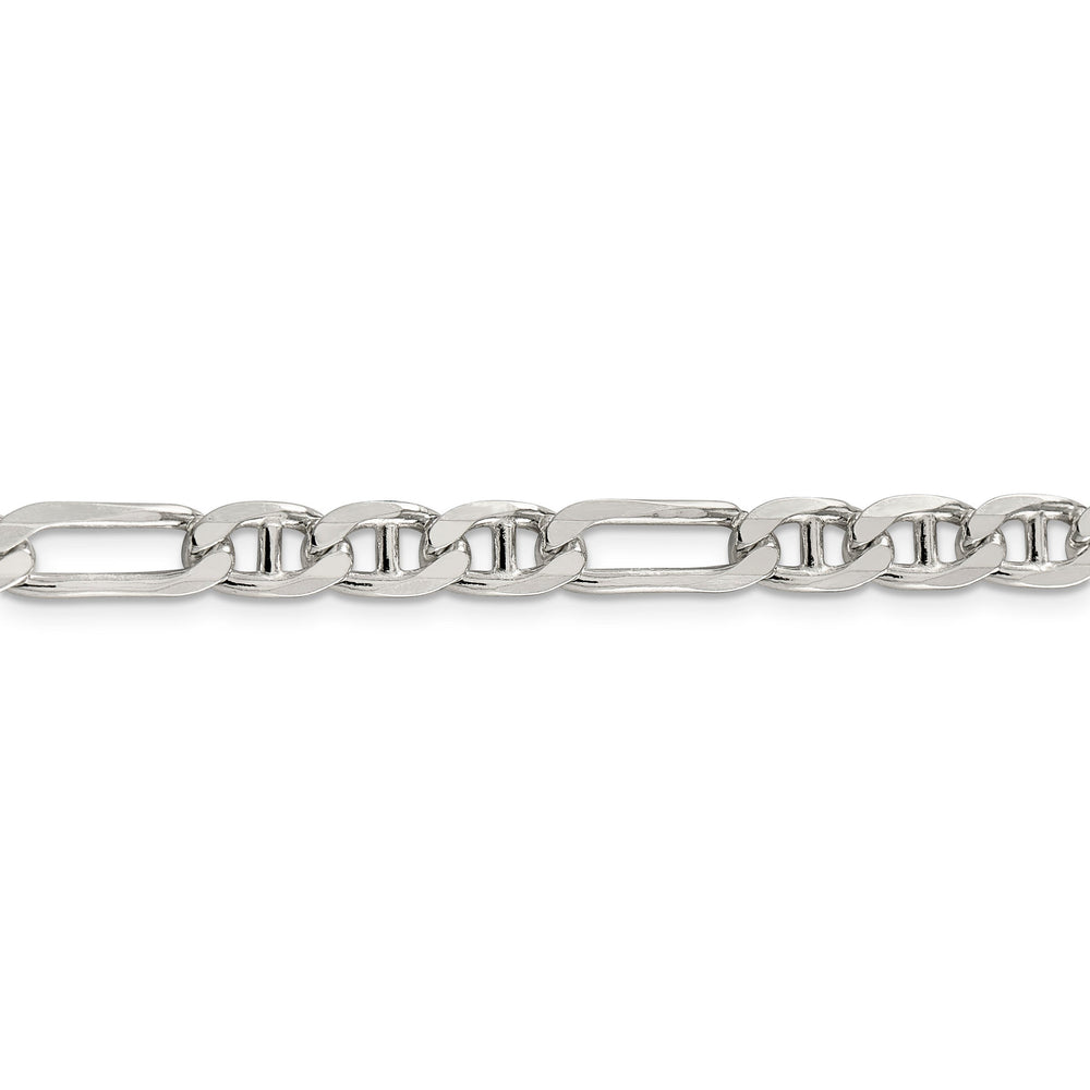 Silver Polished 6.50-mm Figaro Anchor Chain