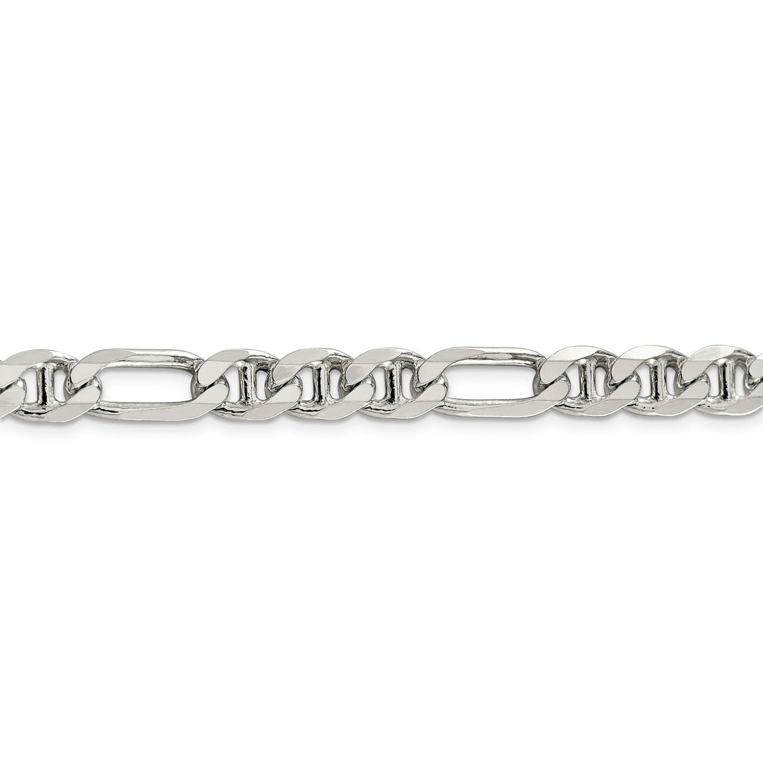 Silver Polished 7.75-mm Figaro Anchor Chain