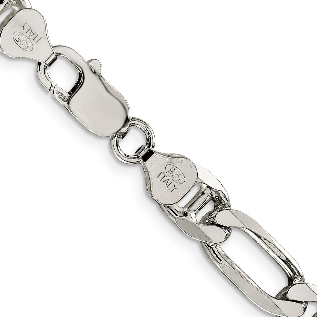 Silver Polished 7.75-mm Figaro Anchor Chain