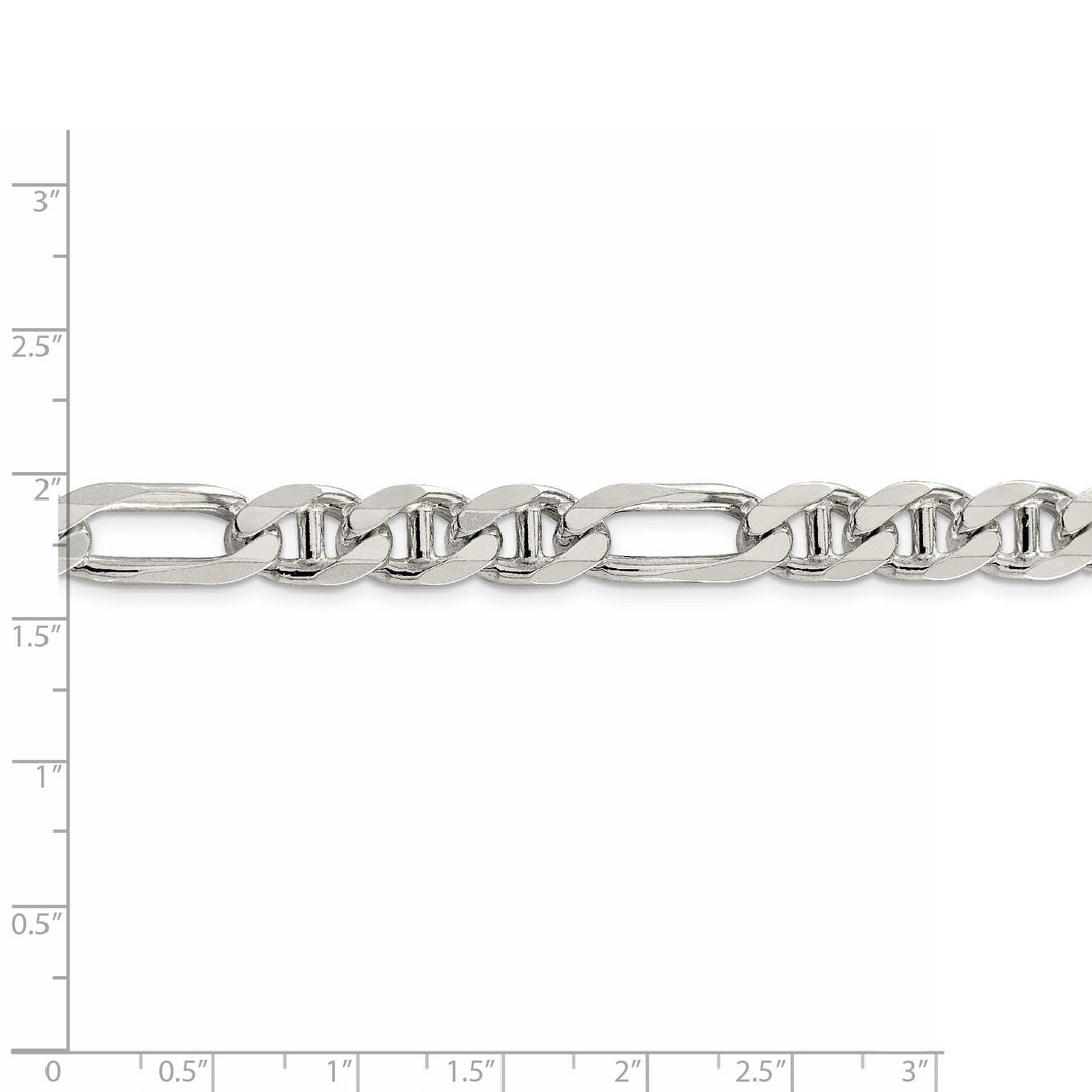 Silver Polished 8.75-mm Figaro Anchor Chain