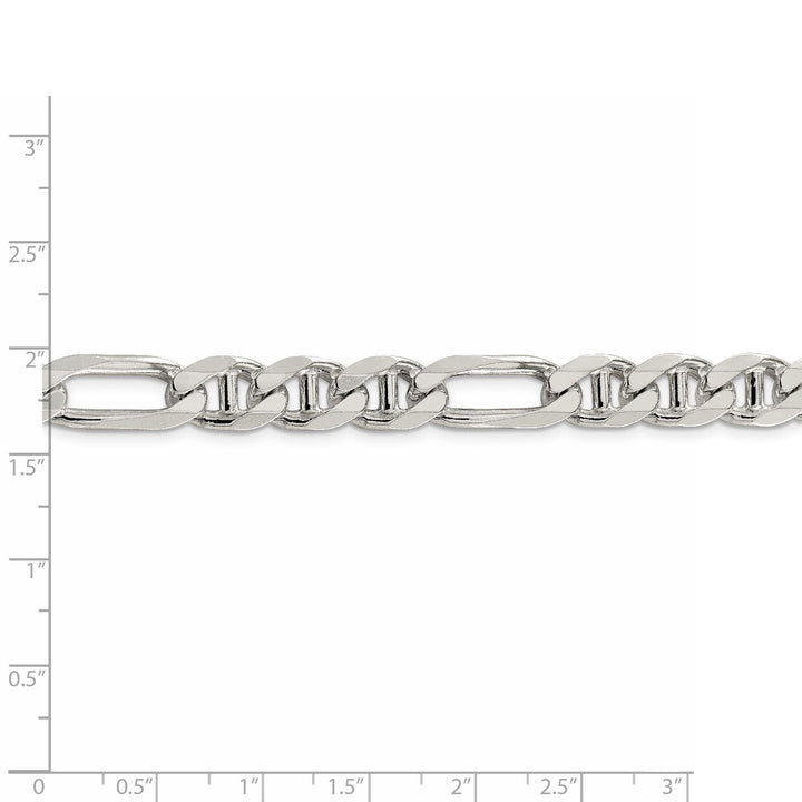 Silver Polished 8.75-mm Figaro Anchor Chain