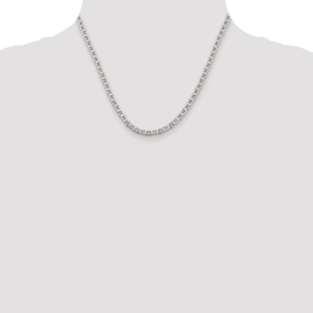 Silver Polished 3.75-mm Flat Anchor Chain