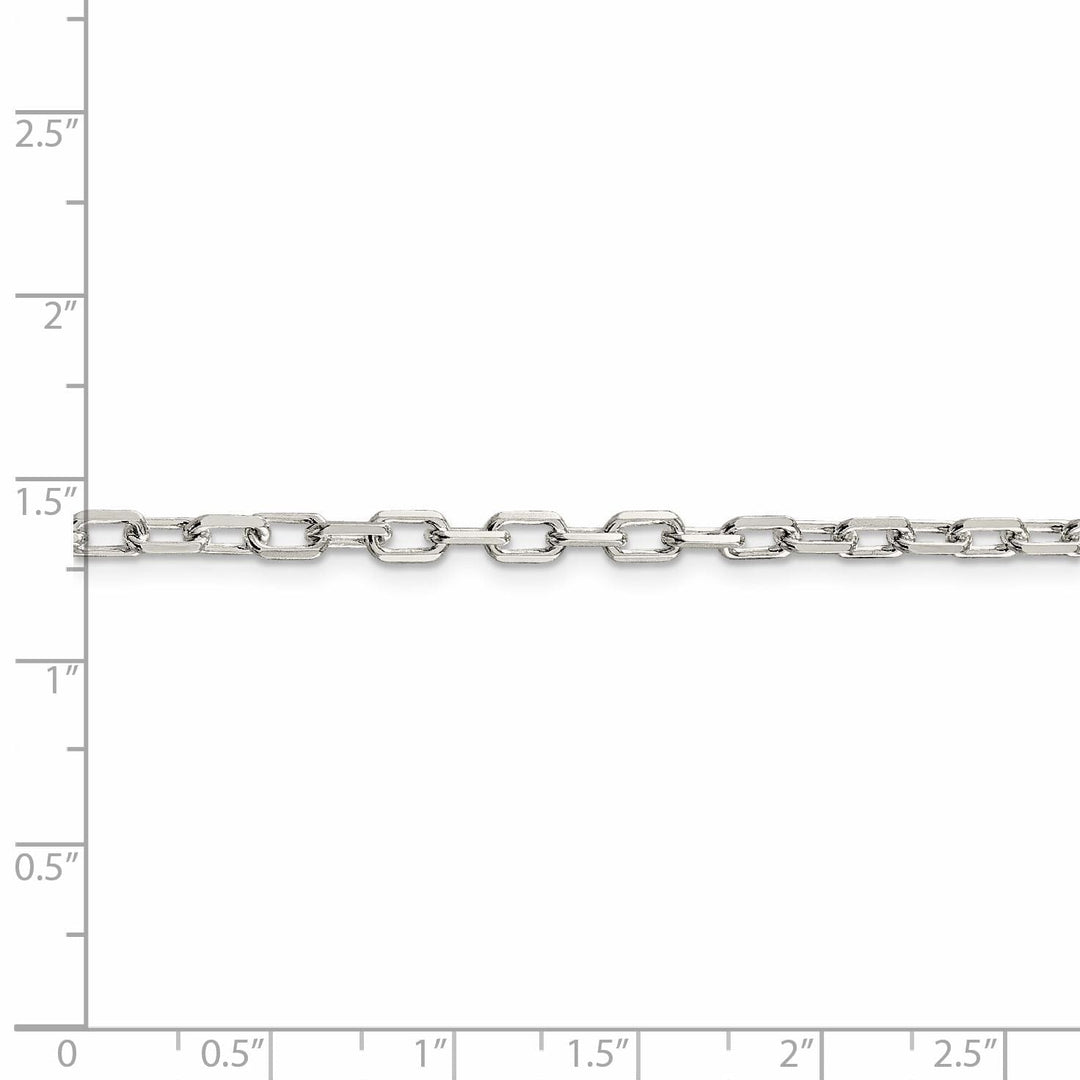 Silver 3.50-mm Fancy D.C Open Link Cable Chain