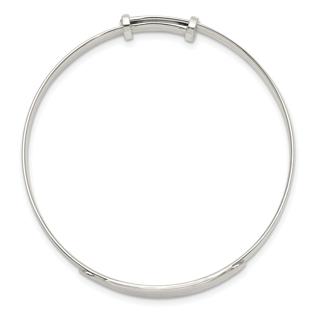 Silver I.D Adjustable Child Bangle Bracelet