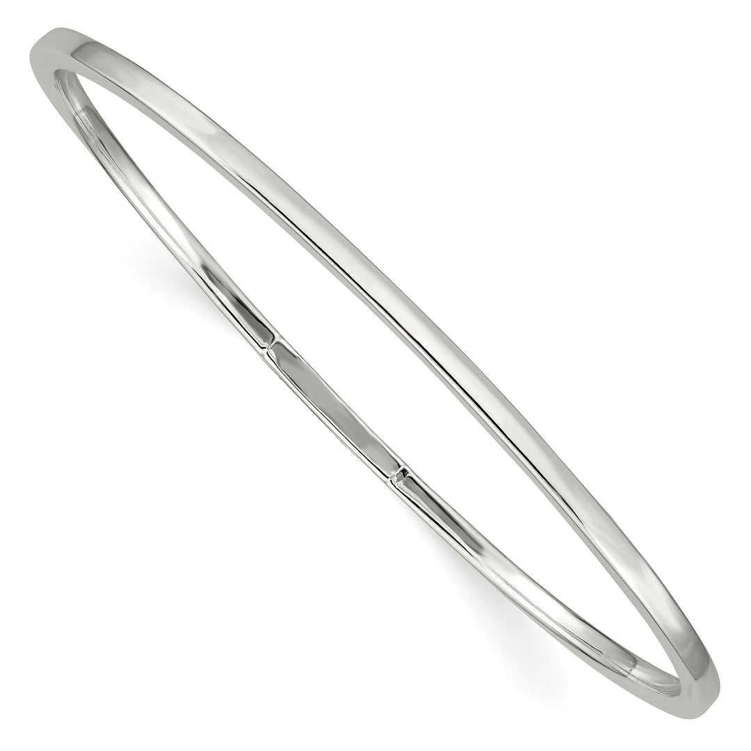 Silver Square Slip On 7.80 in Bangle Bracelet