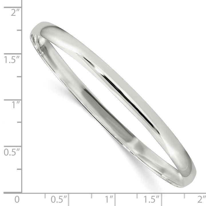 Sterling Silver Solid Slip-On Bangle 7.5 Inch Bracelet