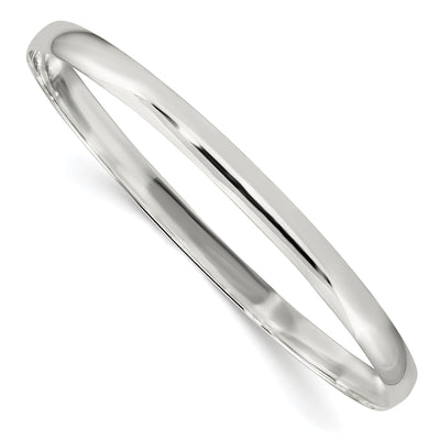 Sterling Silver Solid Slip-On Bangle 7.5 Inch Bracelet