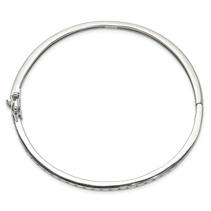 Sterling Silver Cubic Zirconia Hinged Bangle