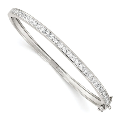 Sterling Silver Cubic Zirconia Hinged Bangle at $ 123.31 only from Jewelryshopping.com