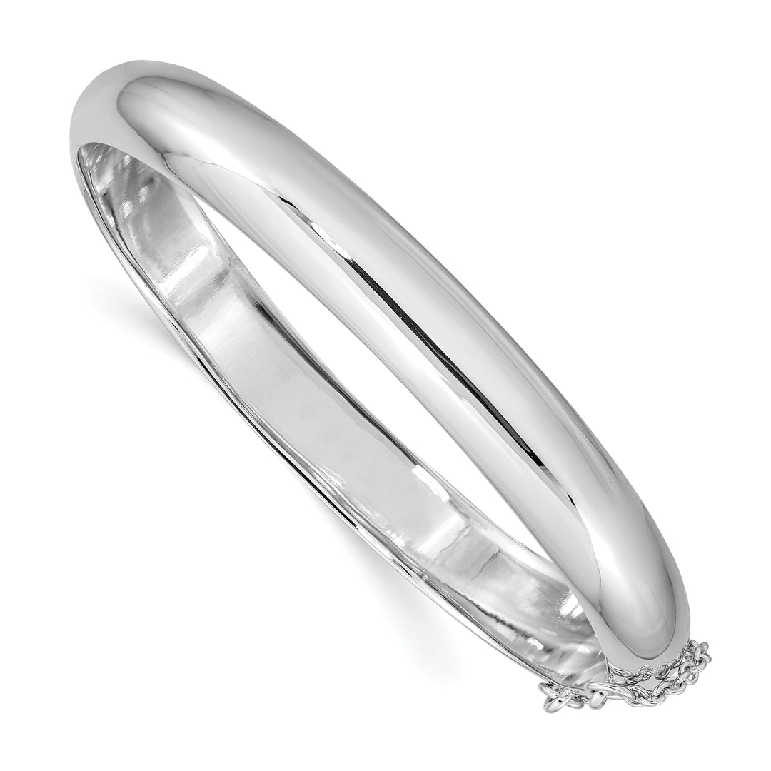 Silver Fancy Hinged Box Catch Bangle Bracelet