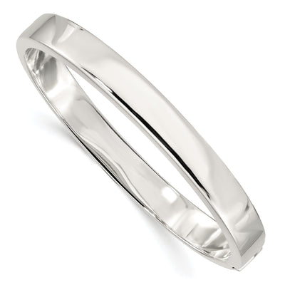 Sterling Silver 9.50MM Fancy Hinged Bangle