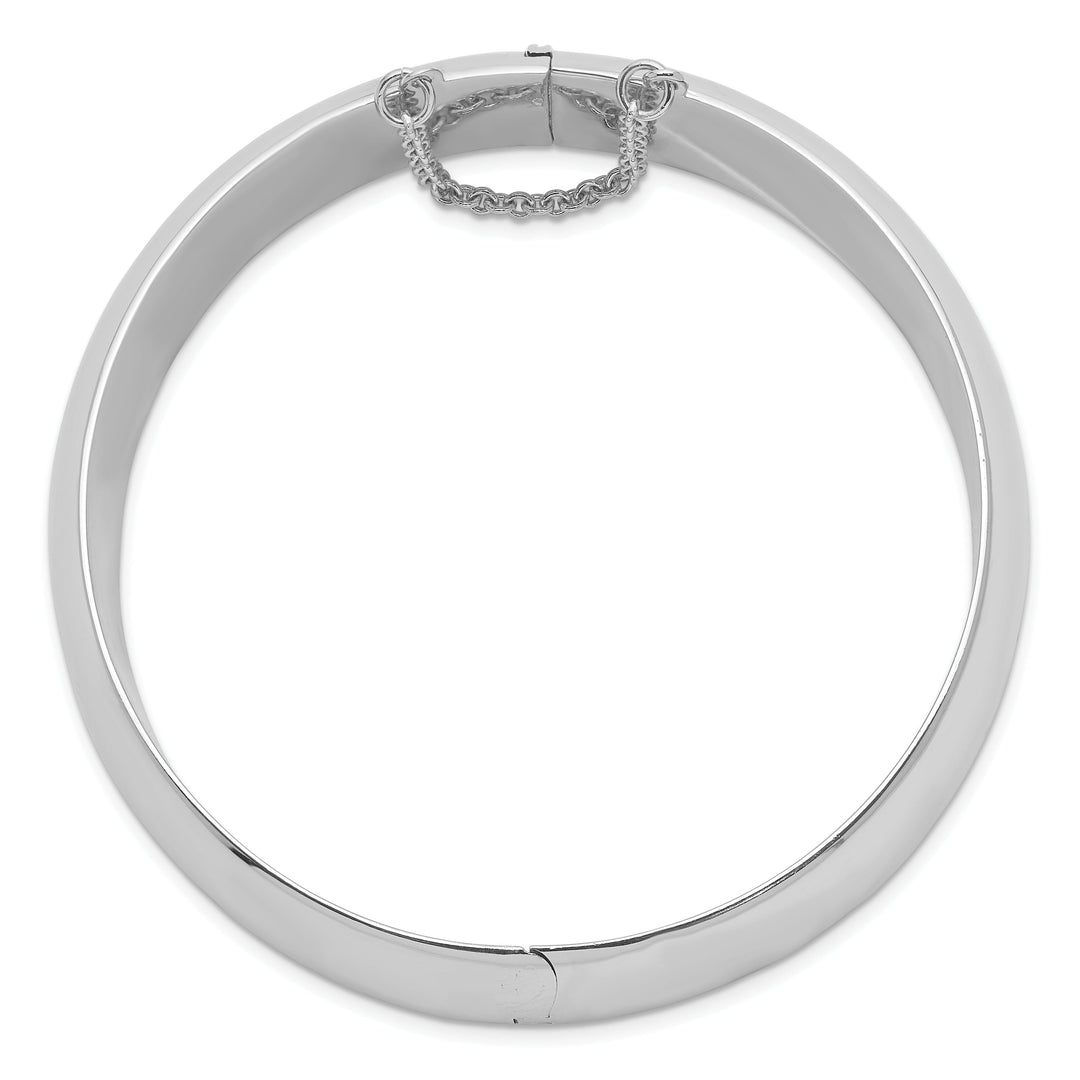 Silver Fancy Hinged Box Catch Bangle Bracelet