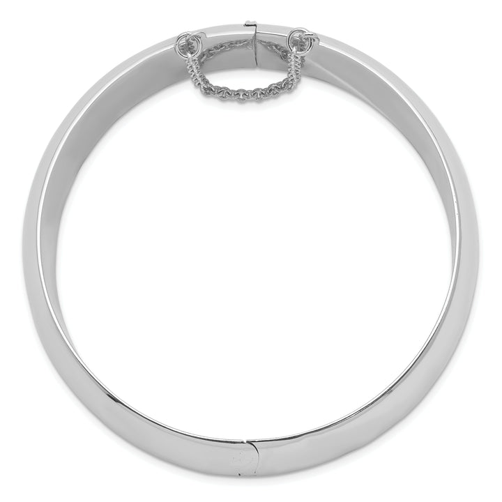 Silver Fancy Hinged Box Catch Bangle Bracelet