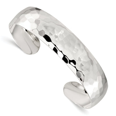 Sterling Silver Classic Hammered Cuff Bangle at $ 80.01 only from Jewelryshopping.com