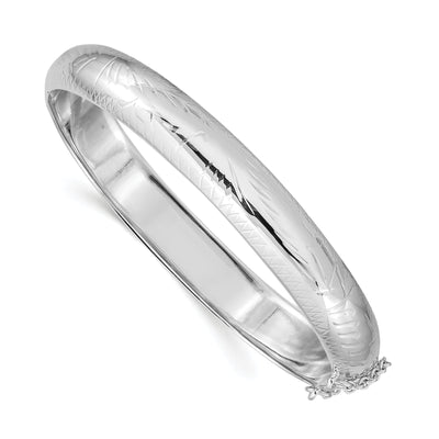 Silver Diamond Cut Fancy Hinged Bangle Bracelet at $ 114.91 only from Jewelryshopping.com