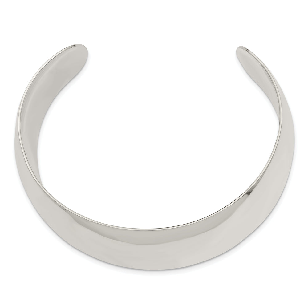 Silver Polished Finish Cuff Bangle Bracelet