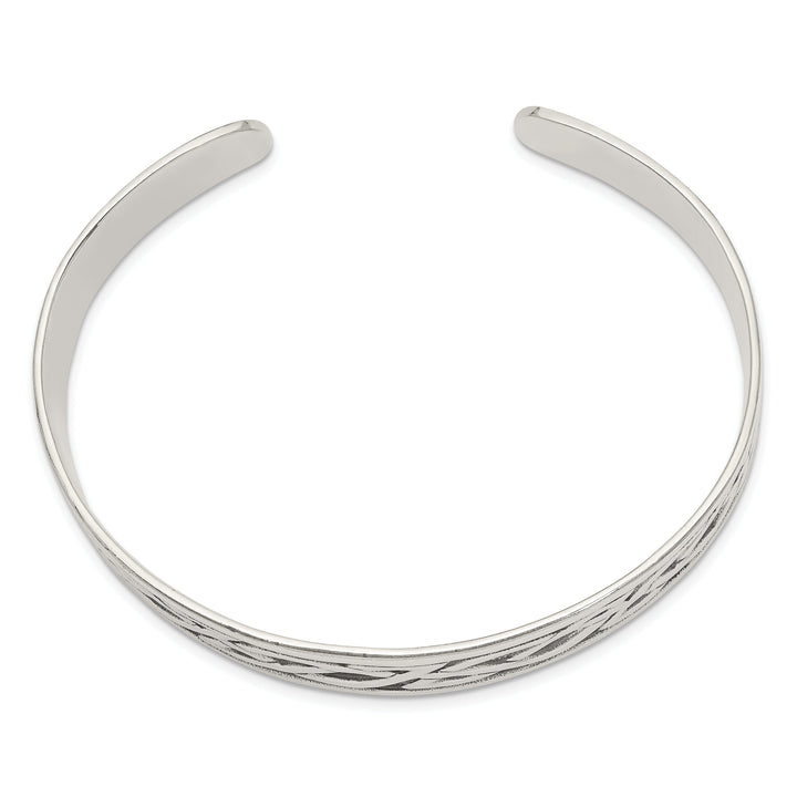 Silver Antique Flexable Cuff Bangle Bracelet