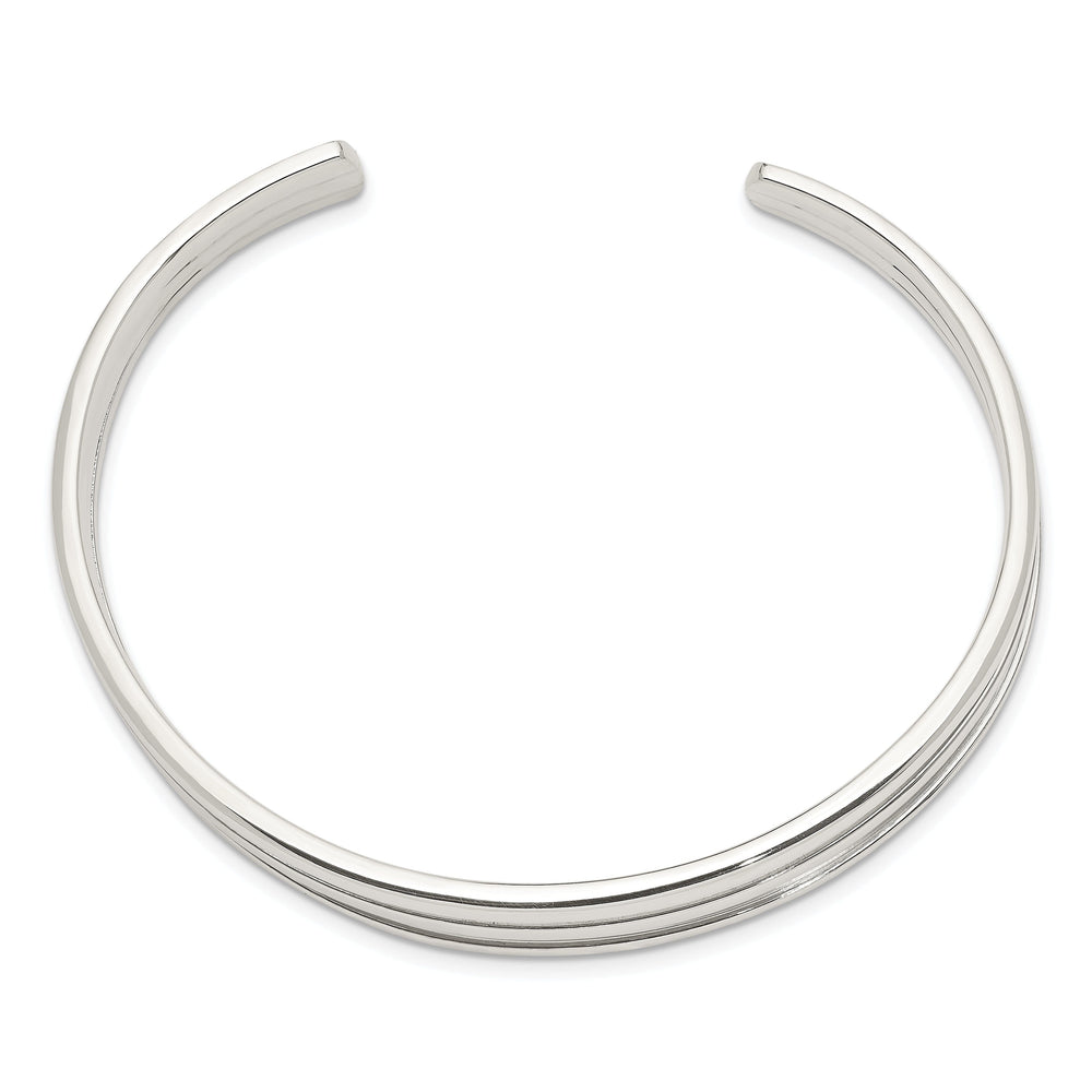 Silver Polished Finish Cuff Bangle Bracelet