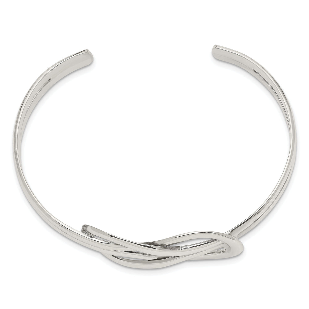 Sterling Silver Knot Design Cuff Bangle