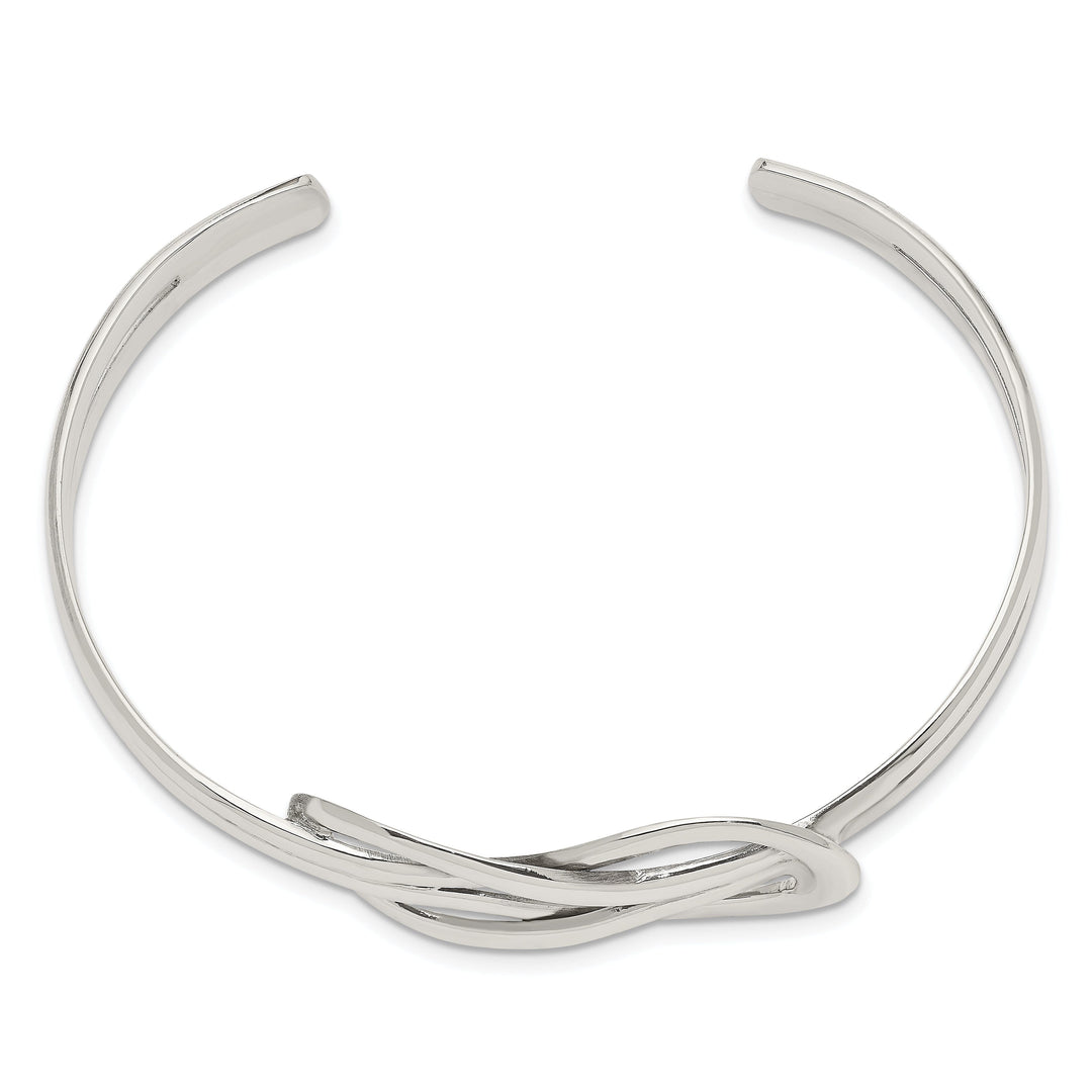 Sterling Silver Knot Design Cuff Bangle