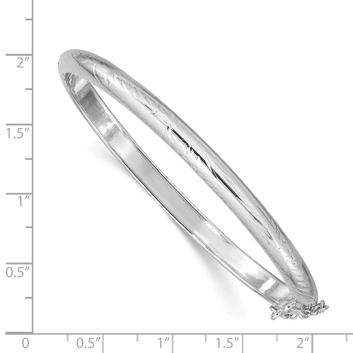 Silver Diamond Cut Fancy Hinged Bangle Bracelet