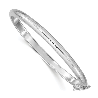 Silver Diamond Cut Fancy Hinged Bangle Bracelet at $ 65.86 only from Jewelryshopping.com