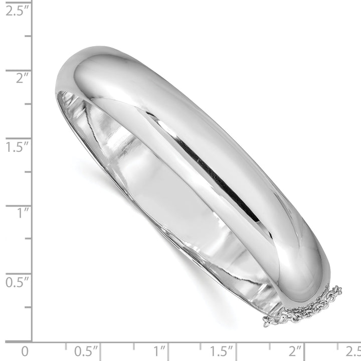 Silver Concaved Box Catch Bangle Bracelet