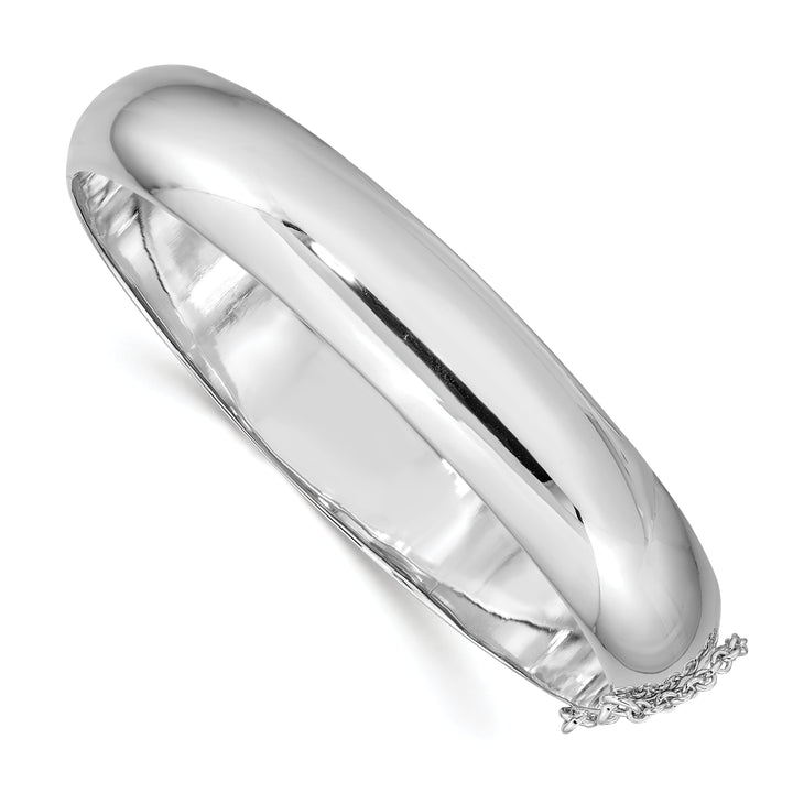 Silver Concaved Box Catch Bangle Bracelet