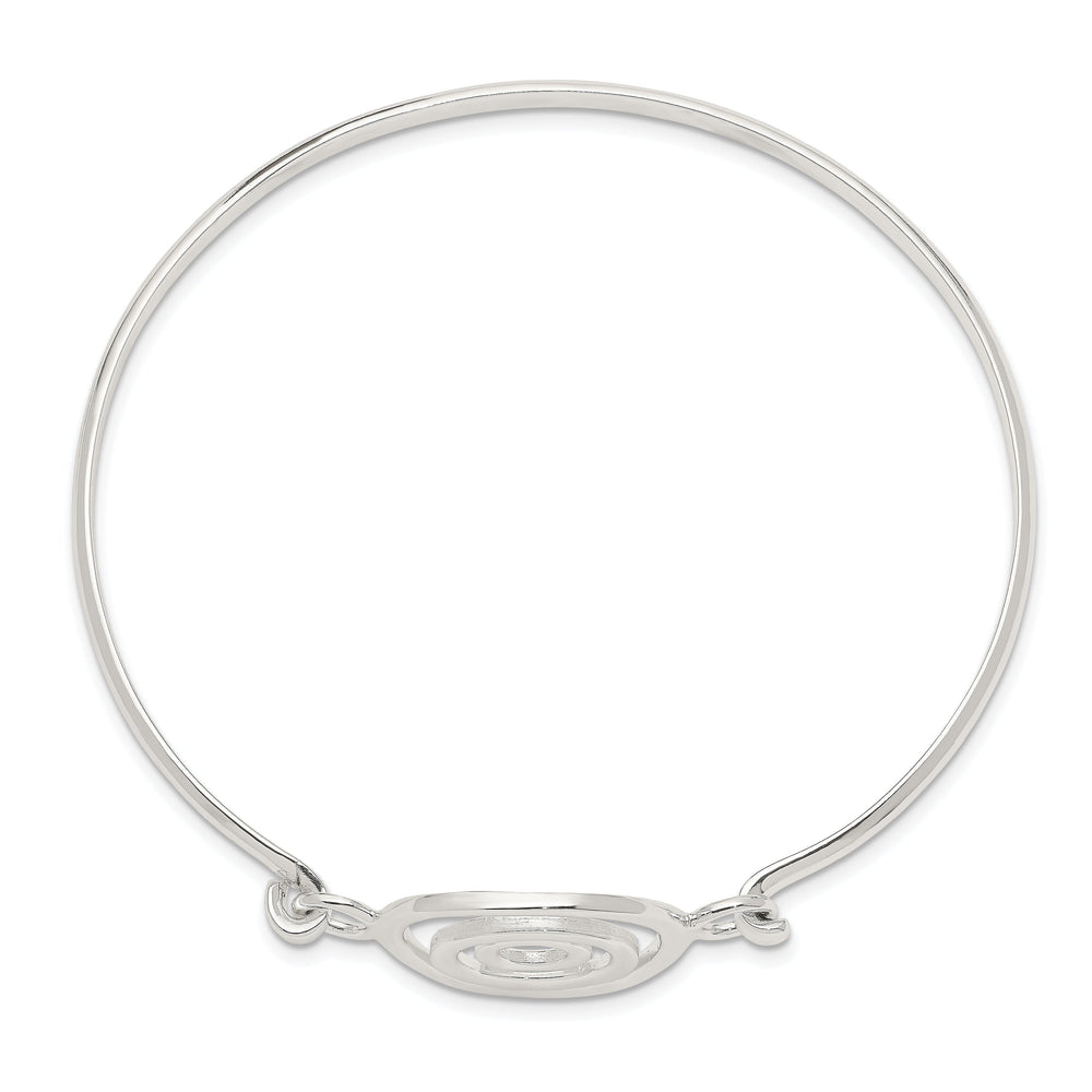 Silver Polished Flexible Mutli Circle Bangle