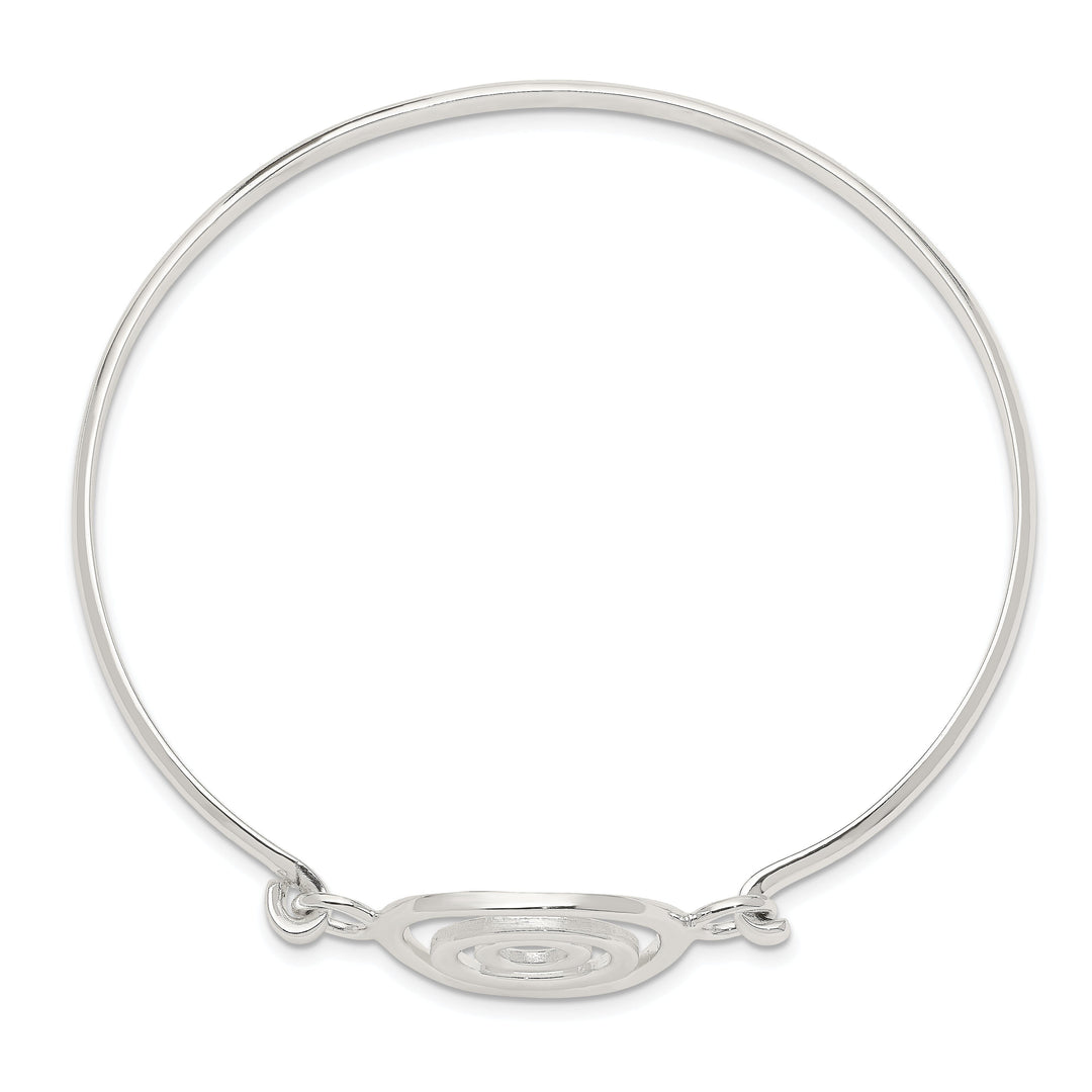 Silver Polished Flexible Mutli Circle Bangle