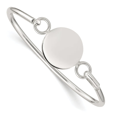 Silver Charm Bangle Flexible Round ID Bracelet at $ 81.46 only from Jewelryshopping.com