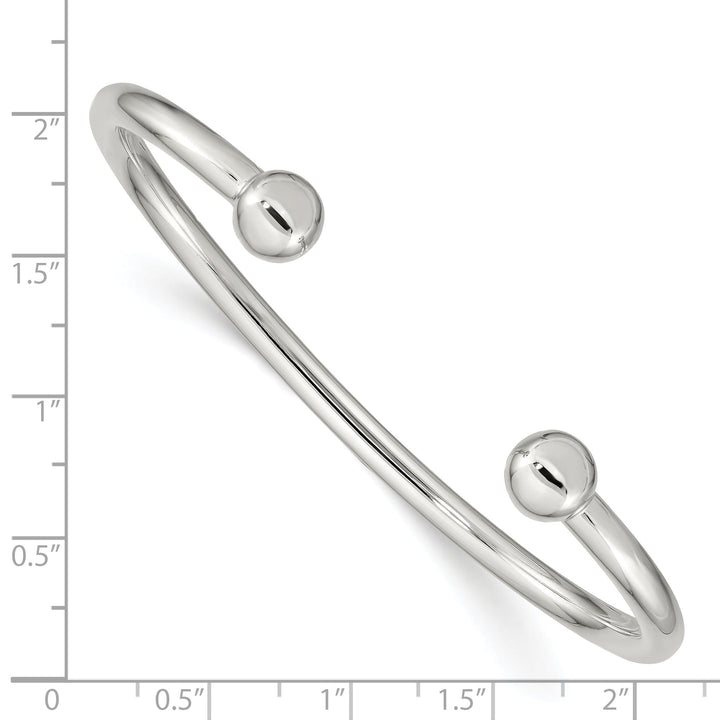 Silver Polished Finish Bangle Cuff Bracelet