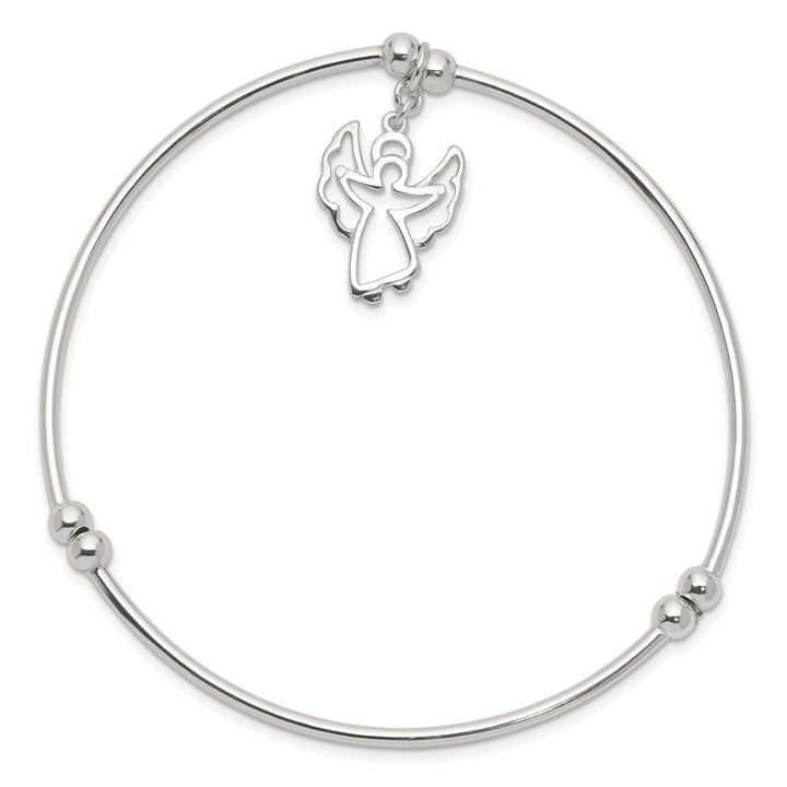 Silver Moveable Angel Stretch Bangle Bracelet