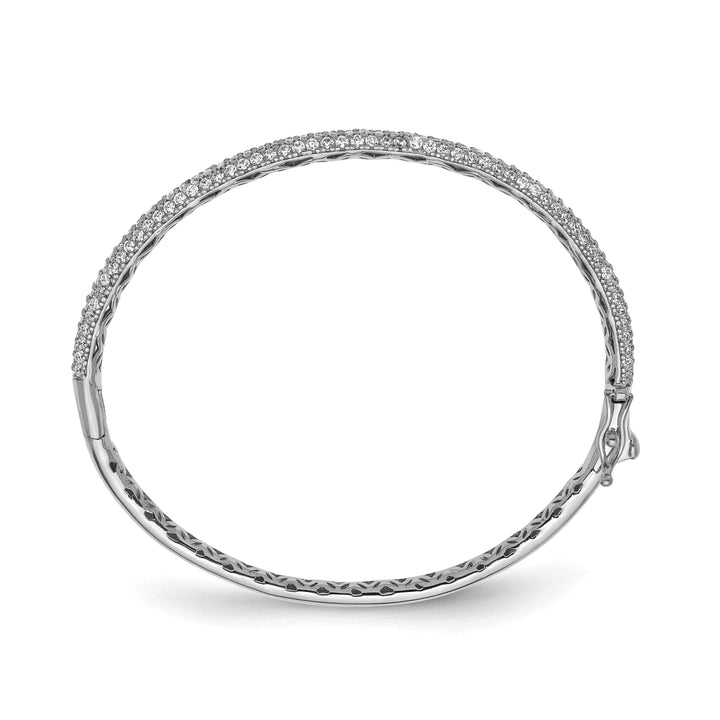 Sterling Silver Pave 175 Stone CZ Bangle