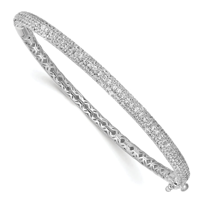 Sterling Silver Pave 175 Stone CZ Bangle