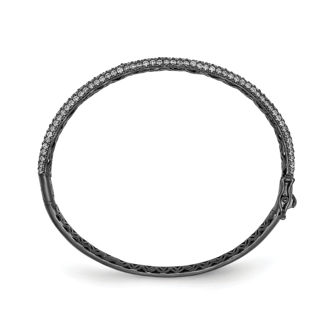 Sterling Silver Pave 175 Stone CZ Bangle